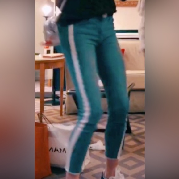 DL1961 Florence Cropped Mid-rise Skinny with White Stripe - Picture 3 of 5